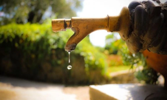 dripping tap in garden